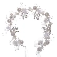 カチューシャ キッズ ガールズ パール 手編みフラワー 上品 プリンセス ドレス パーティ ヘアアクセサリー