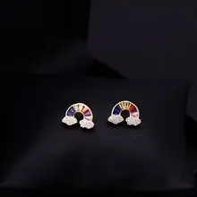 ミニサイズ シャツ用カラークリップピン【虹色・高級デザイン・ファッション小胸針】