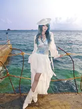 レトロな不規則デザインのハイウエストシフォンスカート【夏用・ゴシックスタイル】