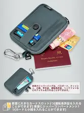 大容量帆布ラウンドジッパー財布【学生用・男女兼用・カードポケット付き・キーホルダー用】