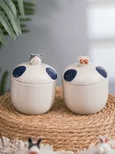 陶器 うさぎ 調味 シーン 和式 手描き 創造的 かわいい インテリア 置物 くま