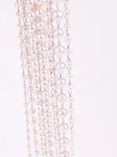 パールチェーン付きハンドメイドフラワーピアス＆ロングネックレス【DIY素材・タッセルデザイン】