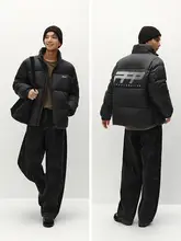 冬用 メンズ コットンアウター【極上の柔らかさ・ゆったりシルエット・立ち襟・印花デザイン】