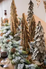 ナチュラルウッドのクリスマスツリー飾り【森のスタイル・カフェ風・ディスプレイ用】