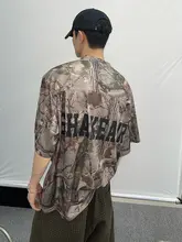 夏季用 メンズ デジタルカモフラージュプリント 半袖Tシャツ【ゆったりサイズ・メッシュ素材】