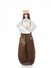 ワイドパンツ レディース ストレート アメカジ ヴィンテージ 着痩せ カジュアル「Languid Park」