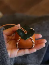 真皮製ミニ柿型キーリング【アンティークスタイル・手作り・牛革】