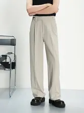 極上の柔らかさのアイスシルクパンツ【ベージュ・高腰・フィット・ワイドレッグ】（セットアップ対応）