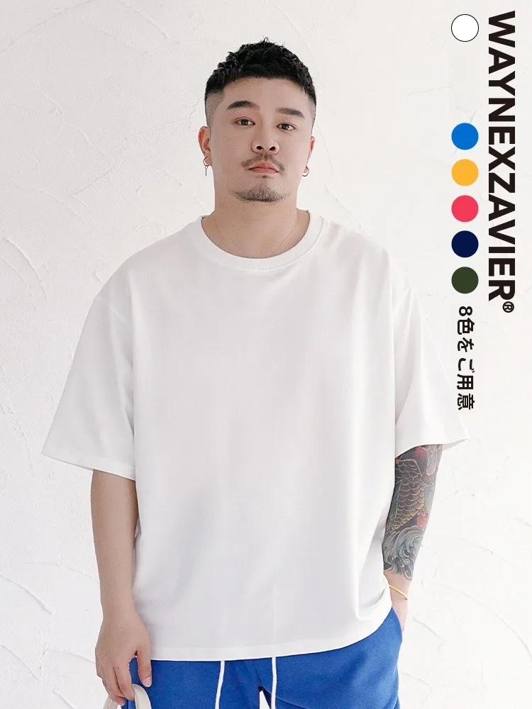 ビッグtシャツのサイズ選びに役立つ：Waynexzavier メンズ ラウンドネック キャンプ用純色Tシャツ