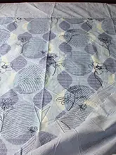 プリント生地のベッドカバー【未使用・ファスナーなし・小枕カバー付き】