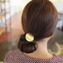 シンプルな幾何学模様のヘアゴム【メタル仕上げ・円形・ヘアアクセサリー】