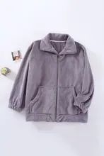 フランネル女性用パジャマ上着【厚手・長袖・ジッパー・立ち襟・ルームウェア】