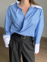 デザイン性に優れた配色ストライプ長袖シャツ【秋用・シングルボタンダウン】