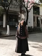 FURALI Aラインワイドレッグ9分丈スカートパンツ【レトロテクスチャー・リネン2点セット】