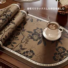 おしゃれなデザイン！防水・防油のレザー製テーブルマット【高級感・お手入れ簡単】
