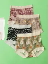 高品質シルク製ハイウエストショートパンツ【透湿性・肌に優しい・デジタルプリント】