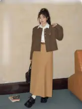 刺繍入りルーズフィットジャケット【大きいサイズ・学院風・高級感】