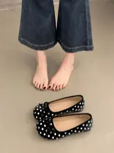 フラットシューズ【極上の柔らかさ・バレエスタイル・リボン付き】（セットアップ対応）