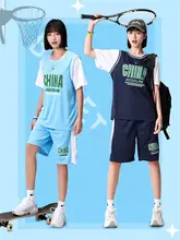 レディース 短袖バスケットボールTシャツ【トレーニング用・夏向け・フェイク2点セット】