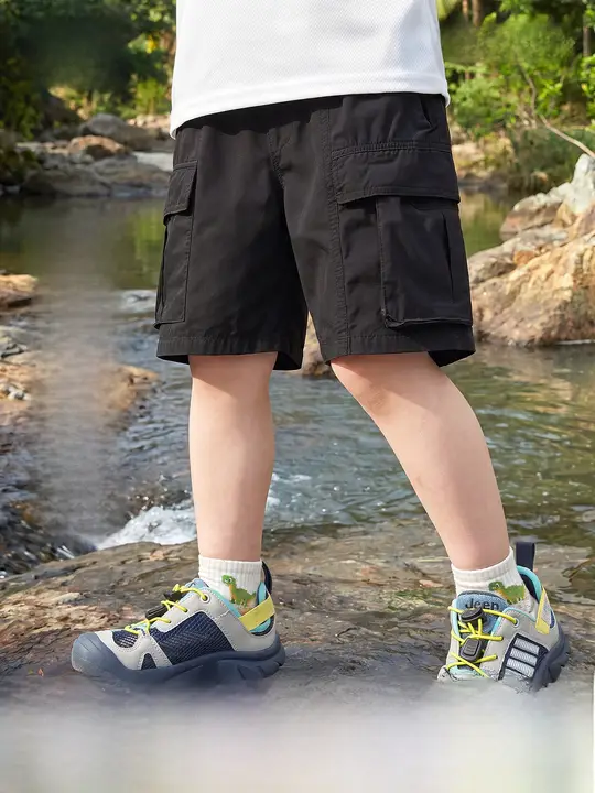 男の子用 綿製 ワークショートパンツ【夏用・薄手・カジュアルデザイン】（セットアップ対応）