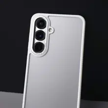 極上の柔らかさのマットホワイトスマートフォンケース【GalaxyS25・S24用・指紋防止・半透明】