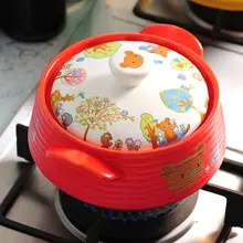 韓国風 カートゥーンデザイン 土鍋【耐熱・煮込み料理に最適・直火対応】