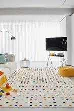 防水防汚機能付き リビング用ラグマット【クリームカラー・お手入れ簡単・子供向け・ベッドサイド用】