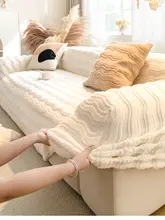 冬用 厚手スムースフリースソファカバー【全包・猫爪防止・万能カバー】