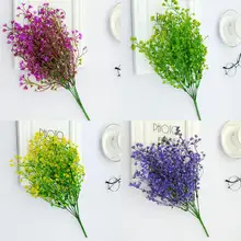 ユーカリとスターフラワーの飾り用プラスチック造花束【単枝・フェンス装飾用】