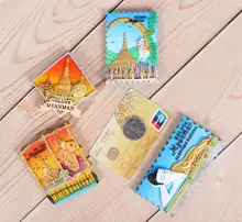 ビルマ製立体フラットマグネット【大仏デザイン・旅行記念品】