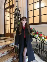 クリスマス記念日用フリル付きニットカーディガンとベルベットスカートパンツのセット【赤チェック・スリムフィット】