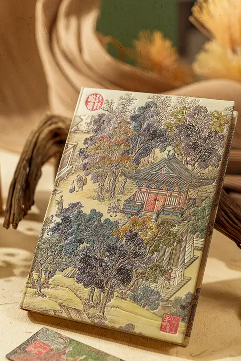 中国風のデザイン！金陵図入りノート【ヴィンテージスタイル・手帳・日記帳】