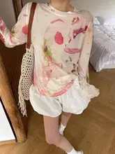 春夏用 タイダイ柄のデザイン 長袖Tシャツ【アイスシルク・メッシュ生地・UVカット】