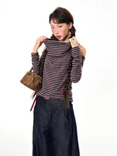 アメリカンスタイルのホットガールワンピースショルダー長袖Tシャツ女性用