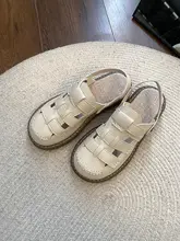 編み込みデザインの厚底ローマスタイルサンダル【女性用・夏用・外出向け】（セットアップ対応）