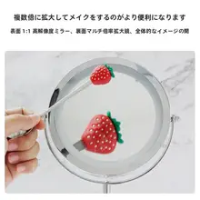 LEDライト付き充電式両面化粧鏡【3倍・5倍・10倍拡大・デスクトップ用金属製】