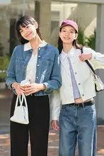 レディース ショートデニムジャケット【白・ヴィンテージ・春秋向け】