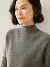 冬用 ハイネック カシミヤニットトップス【極上の柔らかさ・ゆったりフィット・無地】（セットアップ対応）