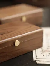 貴重品ケース ブラックウォールナット 無垢材 金 保管 記念硬貨 収納ボックス ギフトボックス