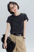 小飛袖の天絲リネン混コットン丸首短袖Tシャツ【春夏用・多色展開】