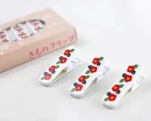 和服用クリップ【伝統的な着付け小物・アルミ製・花柄・カラーバリエーション】