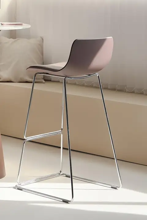 北欧スタイル 高脚バースツール【シンプルデザイン・ステンレス製・カフェ用】