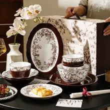 フランス風陶器製食器セット【ギフトボックス入り・家庭用・高級感】（セットアップ対応）
