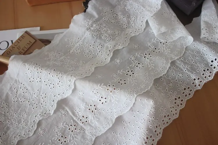 つけ襟 レース素材：片側綿布エッジ刺繍長尺の実用性と使い方