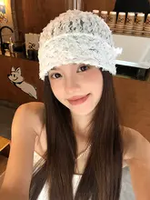 レースデザイン女性用ニット帽【軽量・薄型・春秋用】