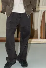 ダークブラウン チョコレート フェードストレート カーゴパンツ