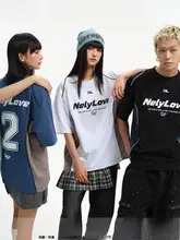 涼感素材のピンストライプ半袖Tシャツ【ユニセックス・バイカラー・ラフフィット】