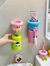 子供用歯ブラシと洗口カップホルダー【カートゥーンデザイン・マグネット式・電動歯ブラシ用】