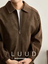 ジャケット メンズ PUレザー コーデュロイ パッチワーク スタッズ ラグランスリーブ 防風 個性派 ストリート 「LUUD」