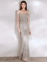 半袖のドレス風デザイン フィッシュテールのイブニングドレス【エレガント・高級感・宴会用】